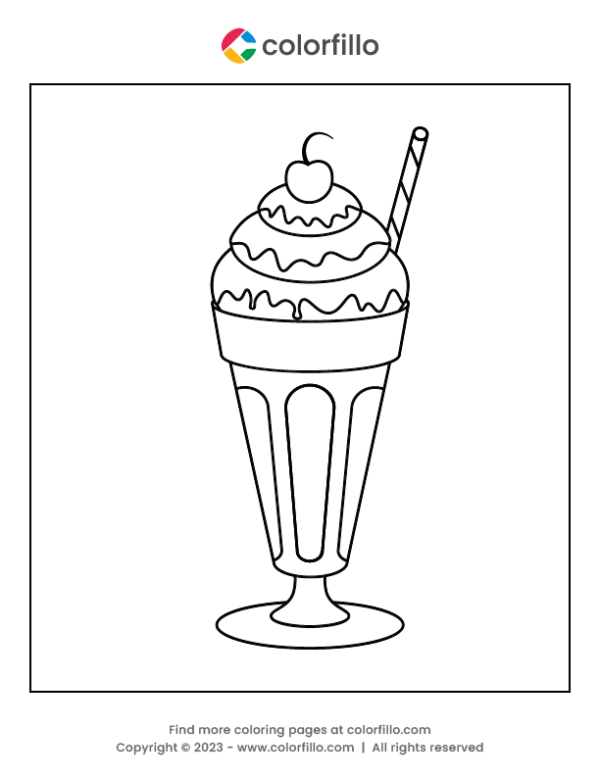 Multi Layer Ice Cream Coloring Page