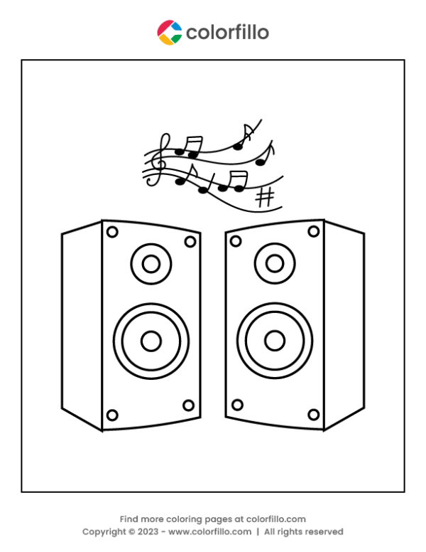Music Speaker Coloring Page