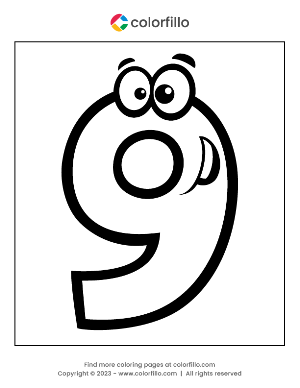 Number Nine Coloring Page