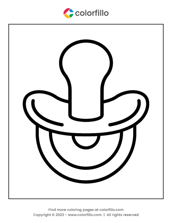 Pacifier Toy Coloring Page