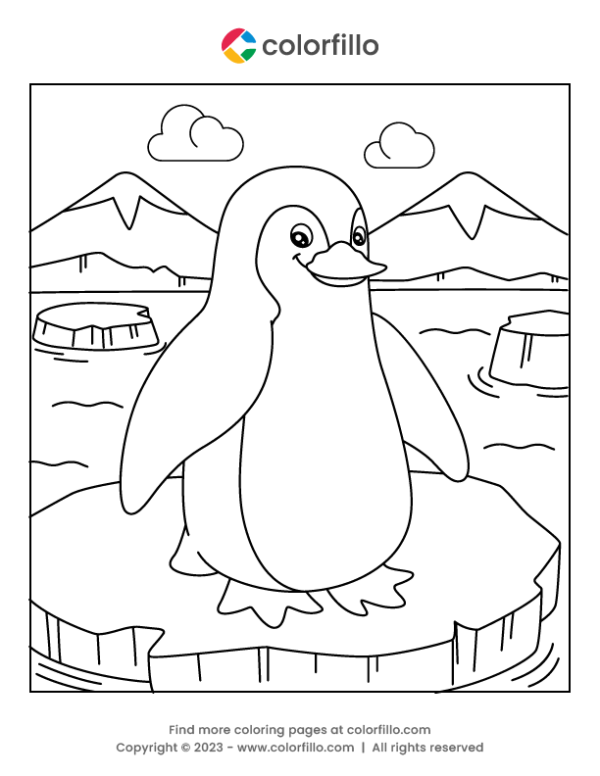 Penguin Bird Coloring Page