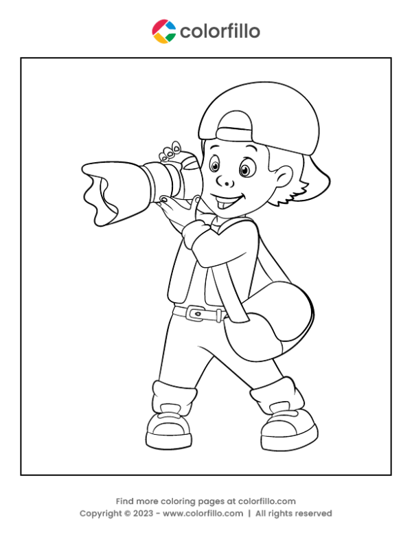 Photographer Coloring Page