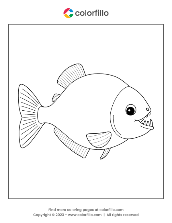 Piranha Fish Coloring Page
