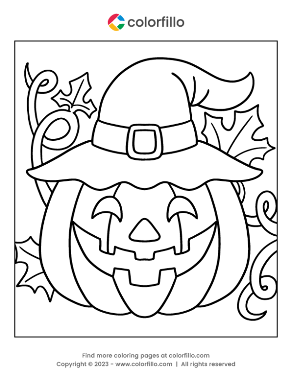 Pumpkin Witch Halloween Coloring Page