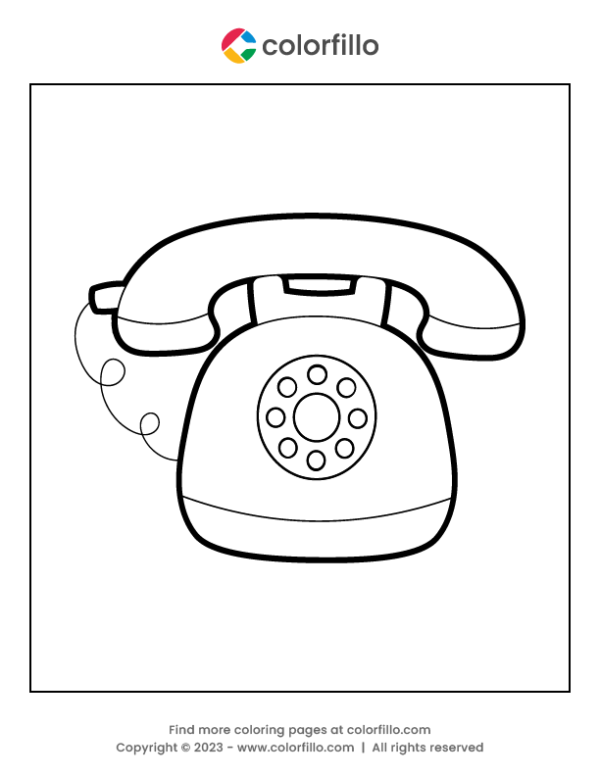 Retro Phone Coloring Page