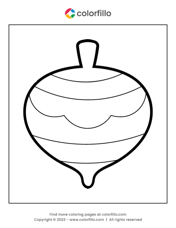 Spinning Top Toy Coloring Page