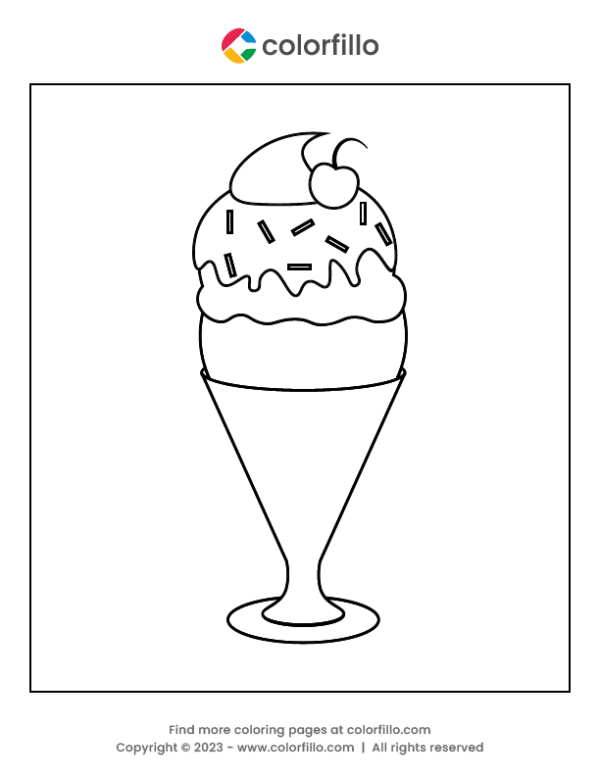 Sprinkle Ice Cream Coloring Page