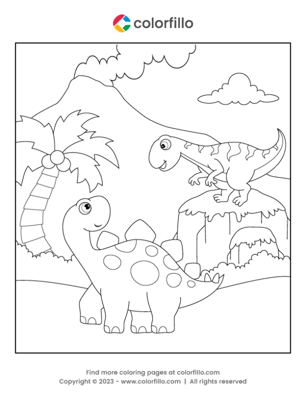 Stegosaurs Coloring Page