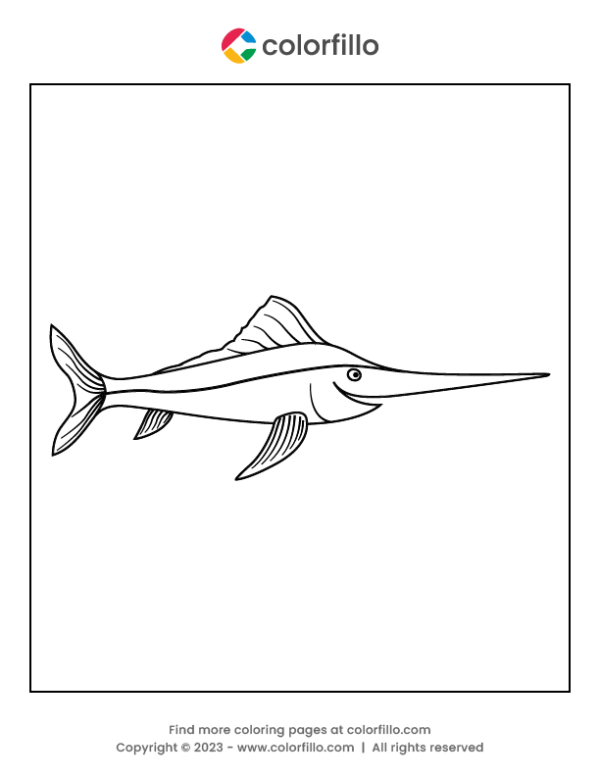Sword Fish Coloring Page