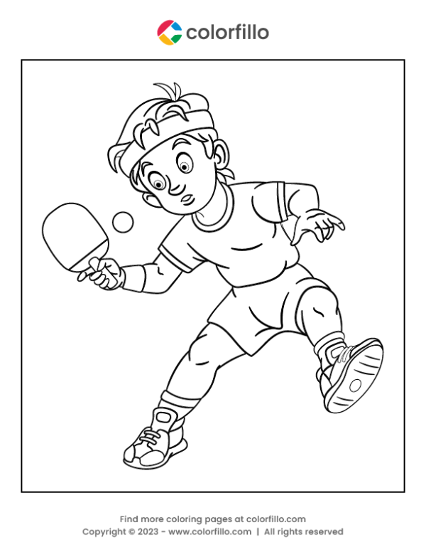 Table Tennis Coloring Page