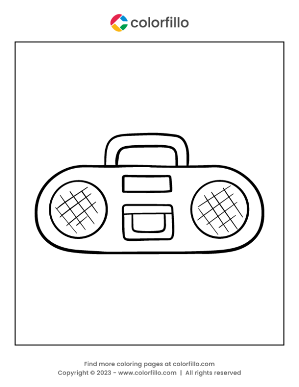 Tape Recorder Coloring Page