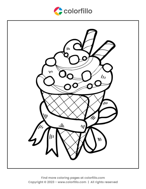 Vanilla Ice Cream Coloring Page