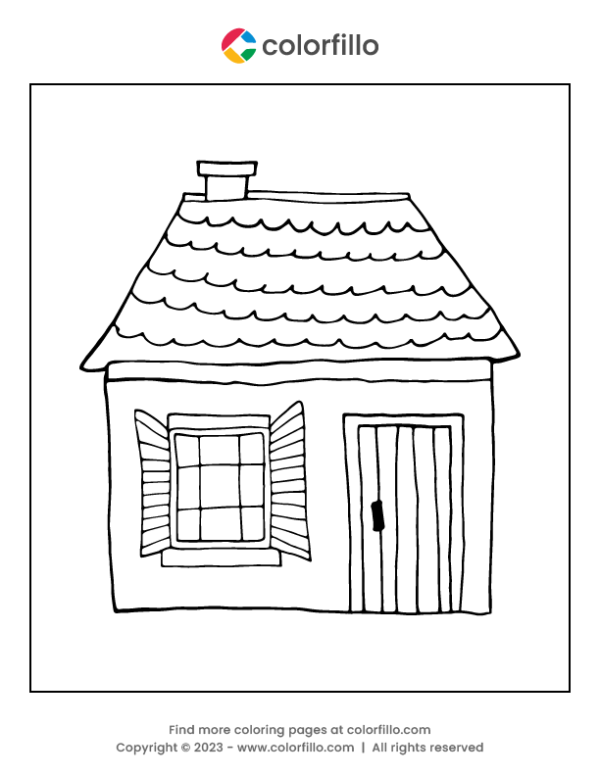 Vintage House Coloring Page