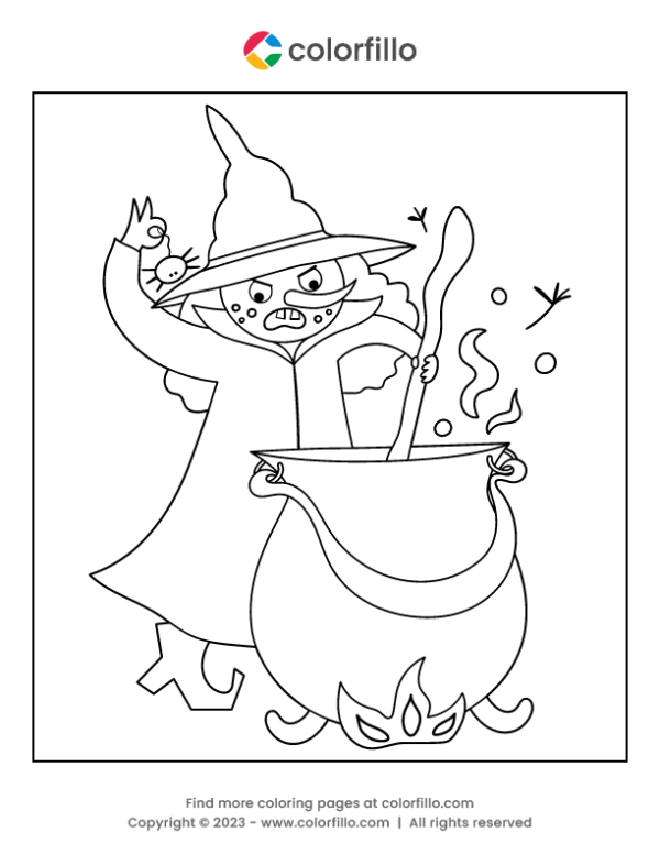 Witch Cauldron Color Page