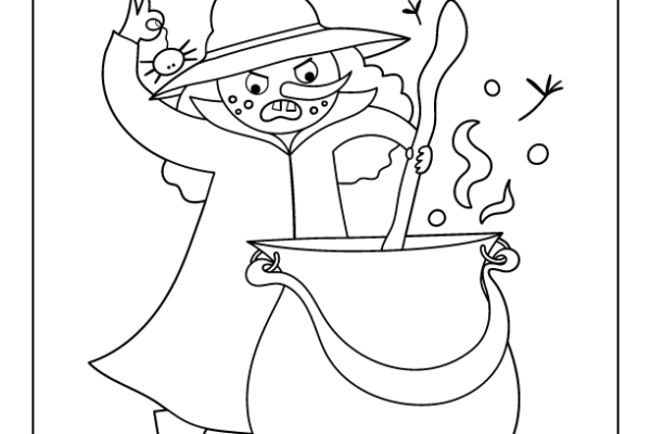Witch Cauldron Color Page