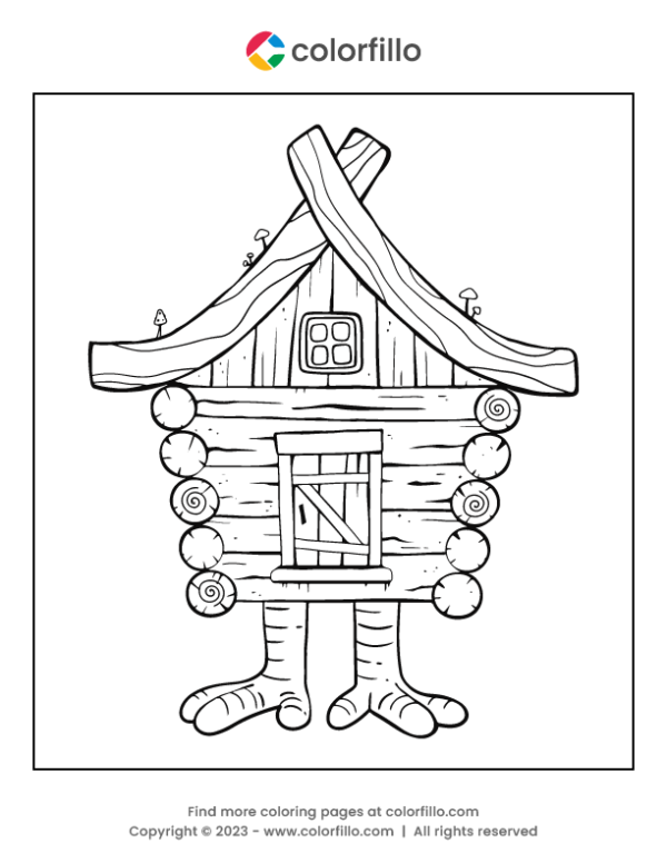 Wooden House Coloring Page