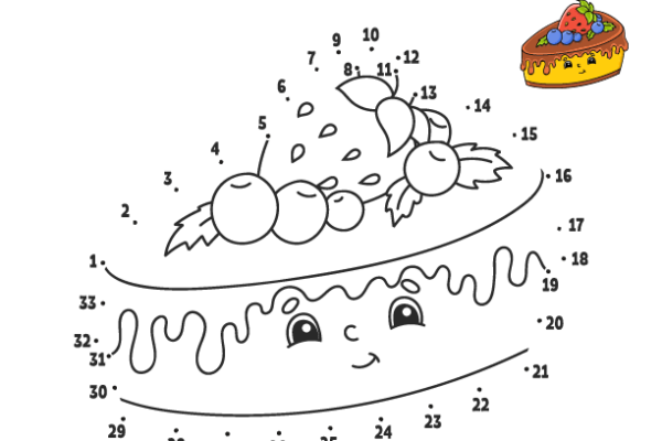 Free Printable Dot to Dot Chocolate Cake Worksheet