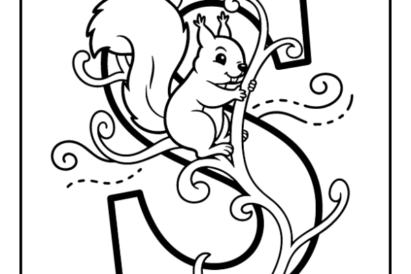 Squirrel Letter S Coloring Pages