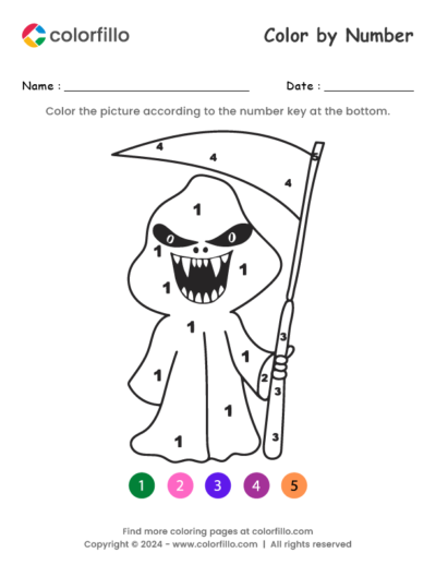 Witch Halloween Color by Number
