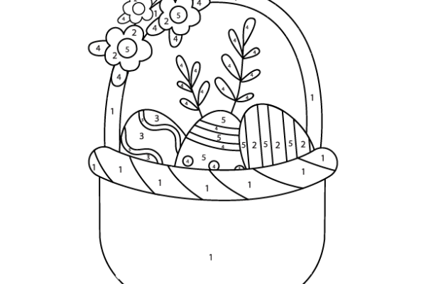 Cute Easter Eggs Color by Number