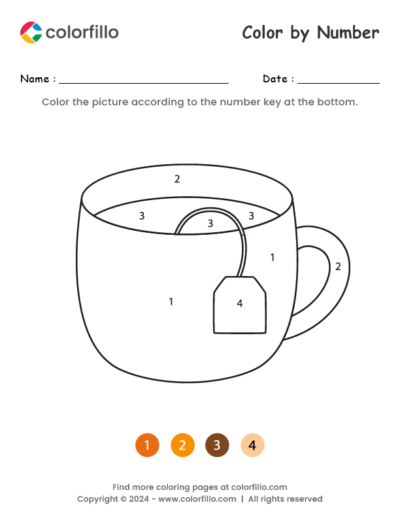 Tea Cup Color by Number