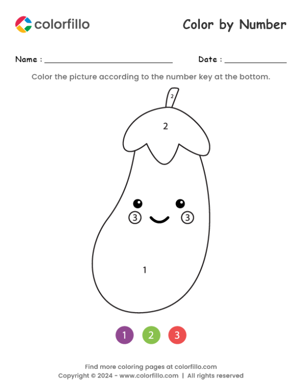 Eggplant Color by Number