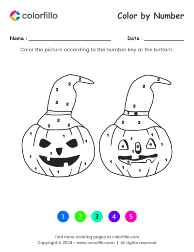 Pumpkin Halloween Color by Number