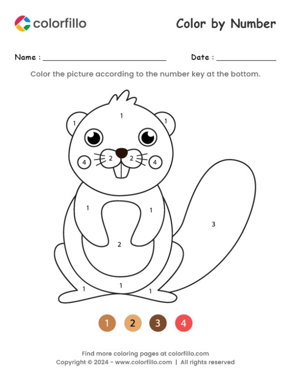 Beaver Color by Number