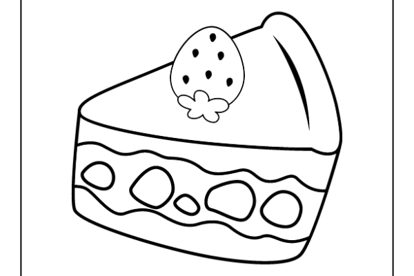 Easter Strawberry Cake Coloring Page