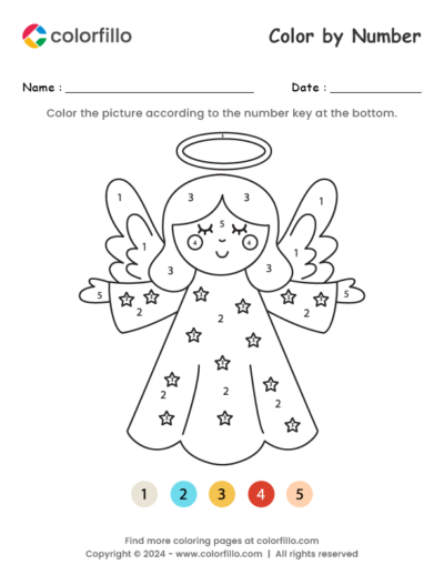 Cute Angel Color by Number