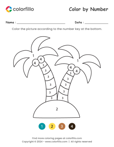 Palms Island Color by Number