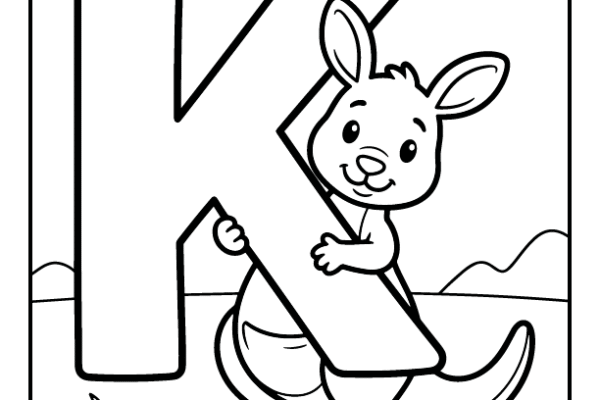 Kangaroo Letter K Coloring Pages