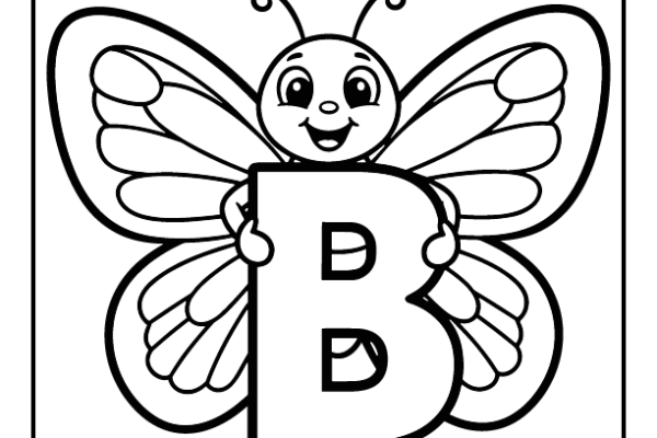 Butterfly Letter B Coloring Pages