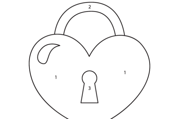 Valentine Lock Color by Number