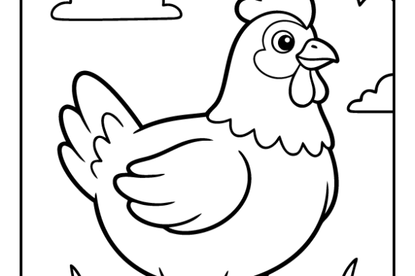 Chicken Coloring Page