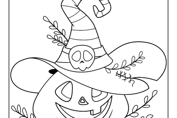 Hat Pumpkin Color Page