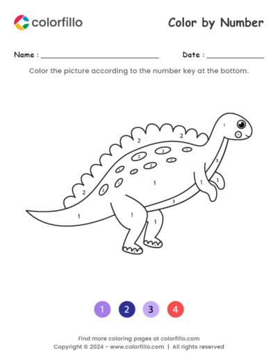 Kentrosaurus Color by Number