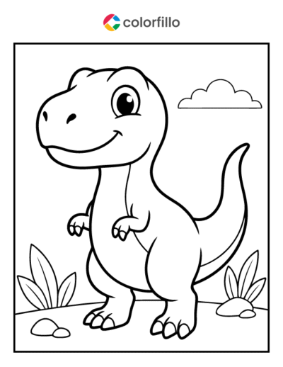 Baby T-Rex Coloring Page