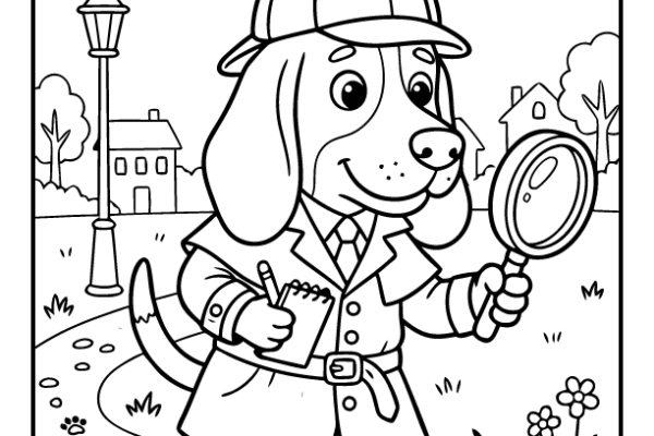 Detective Dog Coloring Pages