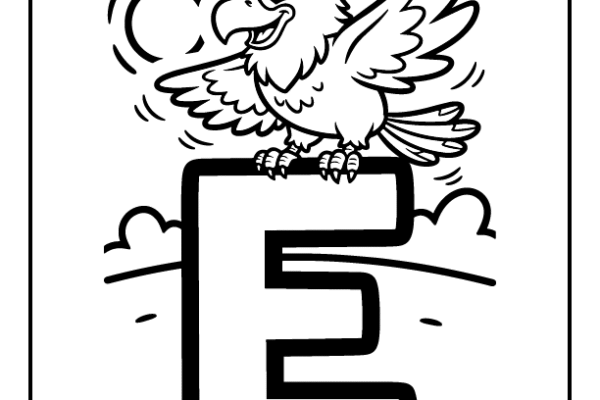 Eagle Letter E Coloring Pages