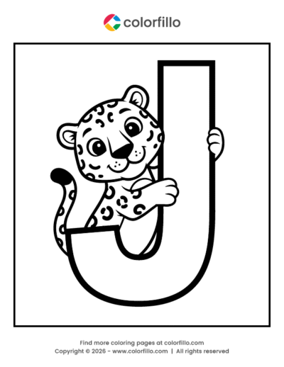Jaguar Letter J Coloring Page