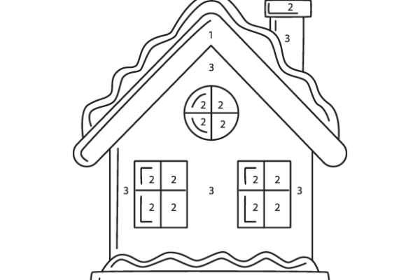 Winter House Color by Number