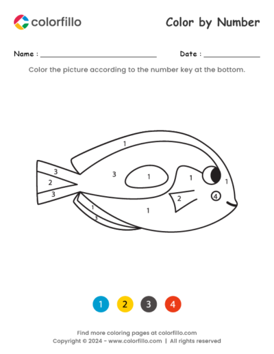 Blue Tang Color by Number