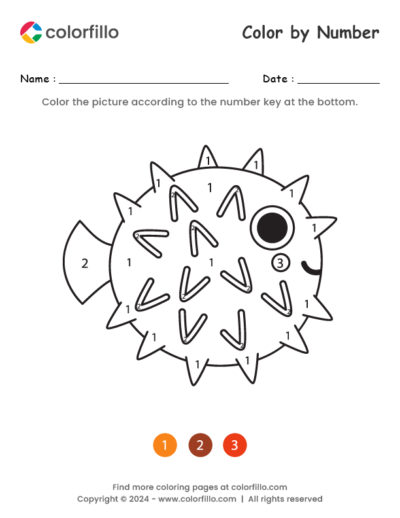 Puffer Fish Color by Number