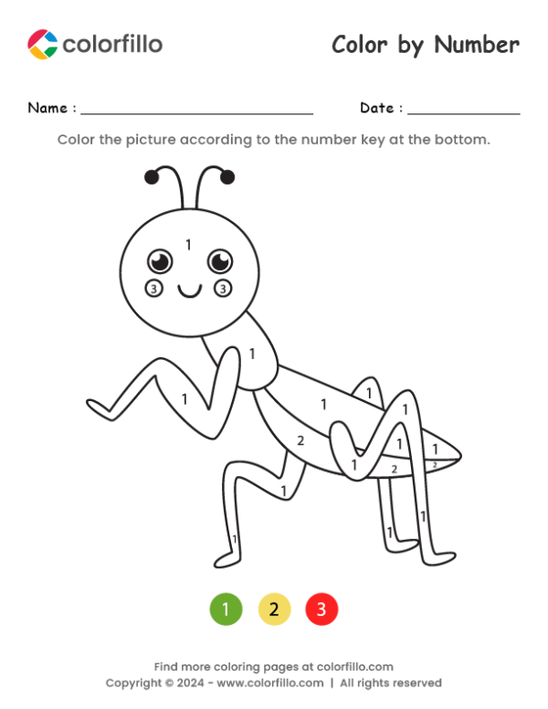 Praying Mantis Color by Number