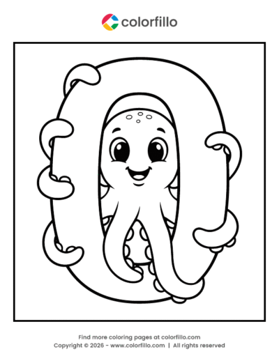 Octopus Letter O Coloring Page