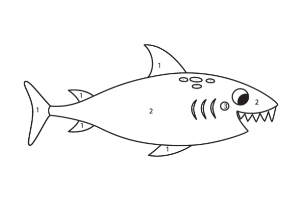 Cute Shark Color by Number