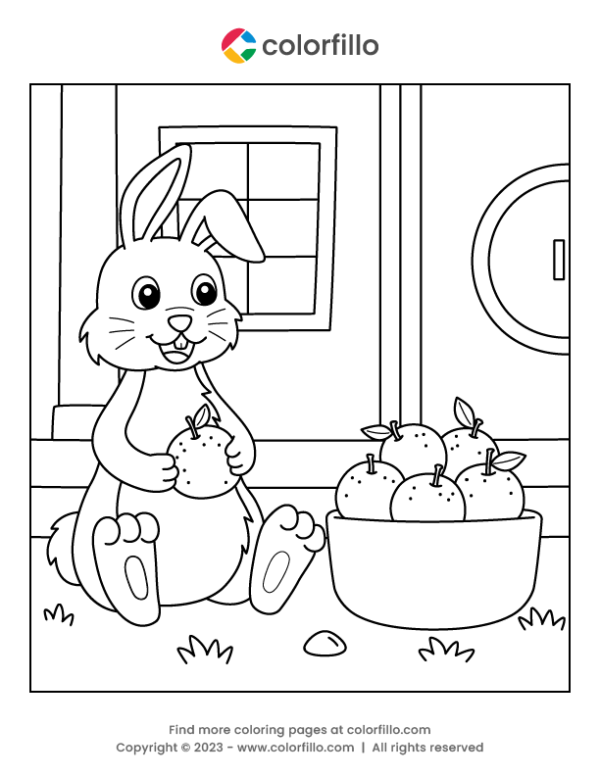 Free Online Rabbit Coloring Page - colorfillo
