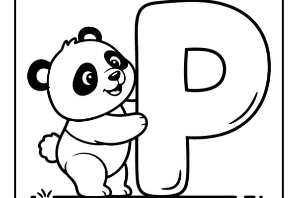 Panda Letter P Coloring Pages