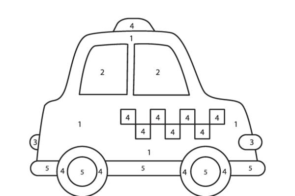 Taxi Color by Number